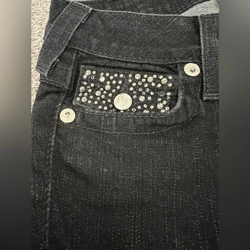 True Religion Skinny Low Rise Jeans – Size 24 – Black w/ Swarovski Rhinestones - Picture 8 of 12